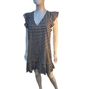 Madewell Multi-Color Gingham Checker Board Cap Sleeve Dress Size 2 EUC